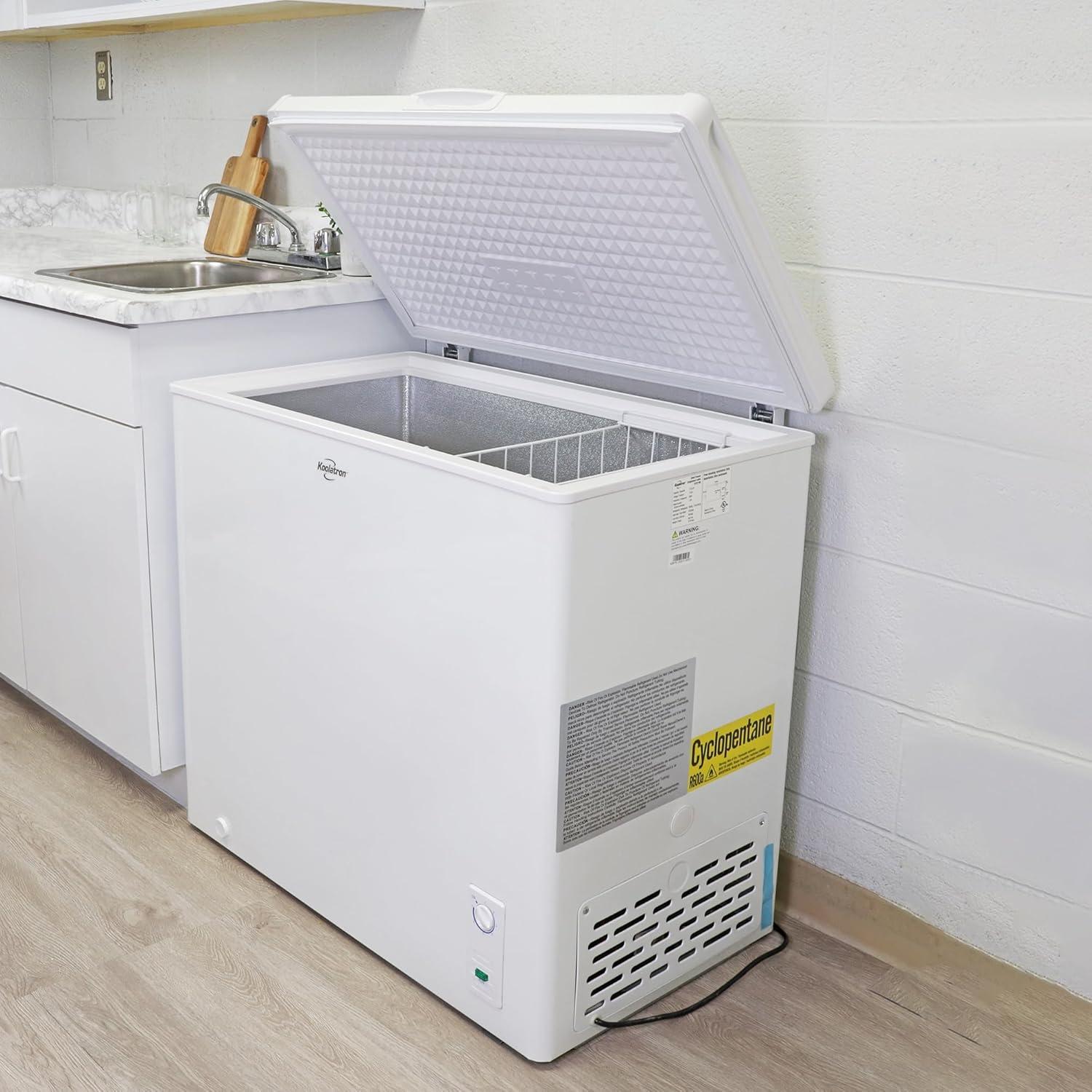 image:imageKoolatron Deep Freezer Chest Freezer 1 Wire Basket Garage Ready Meat Storage Front Drain Congelador For Home Apartment Basement Dorm Cottage Manual Defrost Stand Up 50 Cubic Feet White