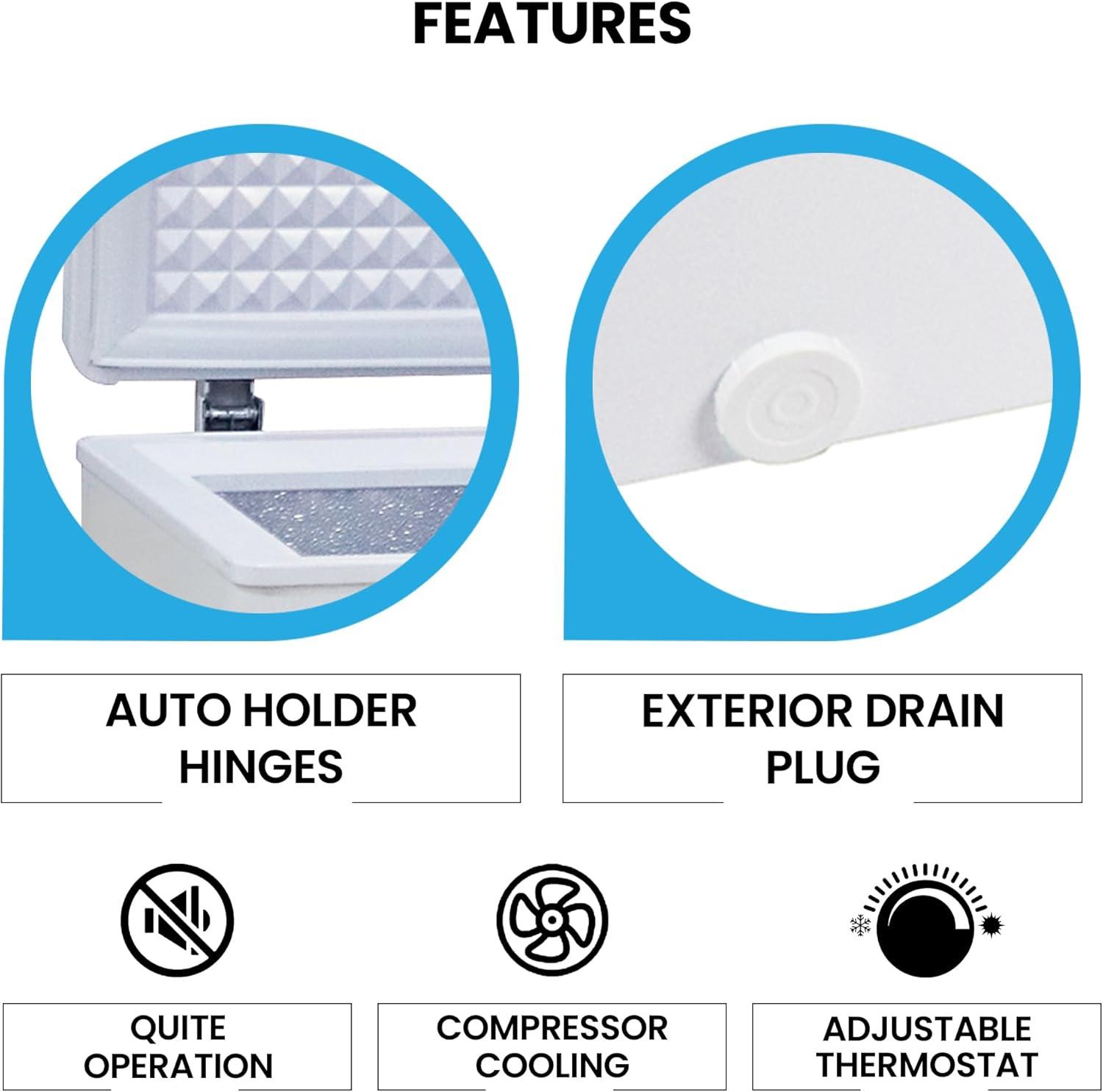 image:imageKoolatron Deep Freezer Chest Freezer 1 Wire Basket Garage Ready Meat Storage Front Drain Congelador For Home Apartment Basement Dorm Cottage Manual Defrost Stand Up 70 Cubic Feet White