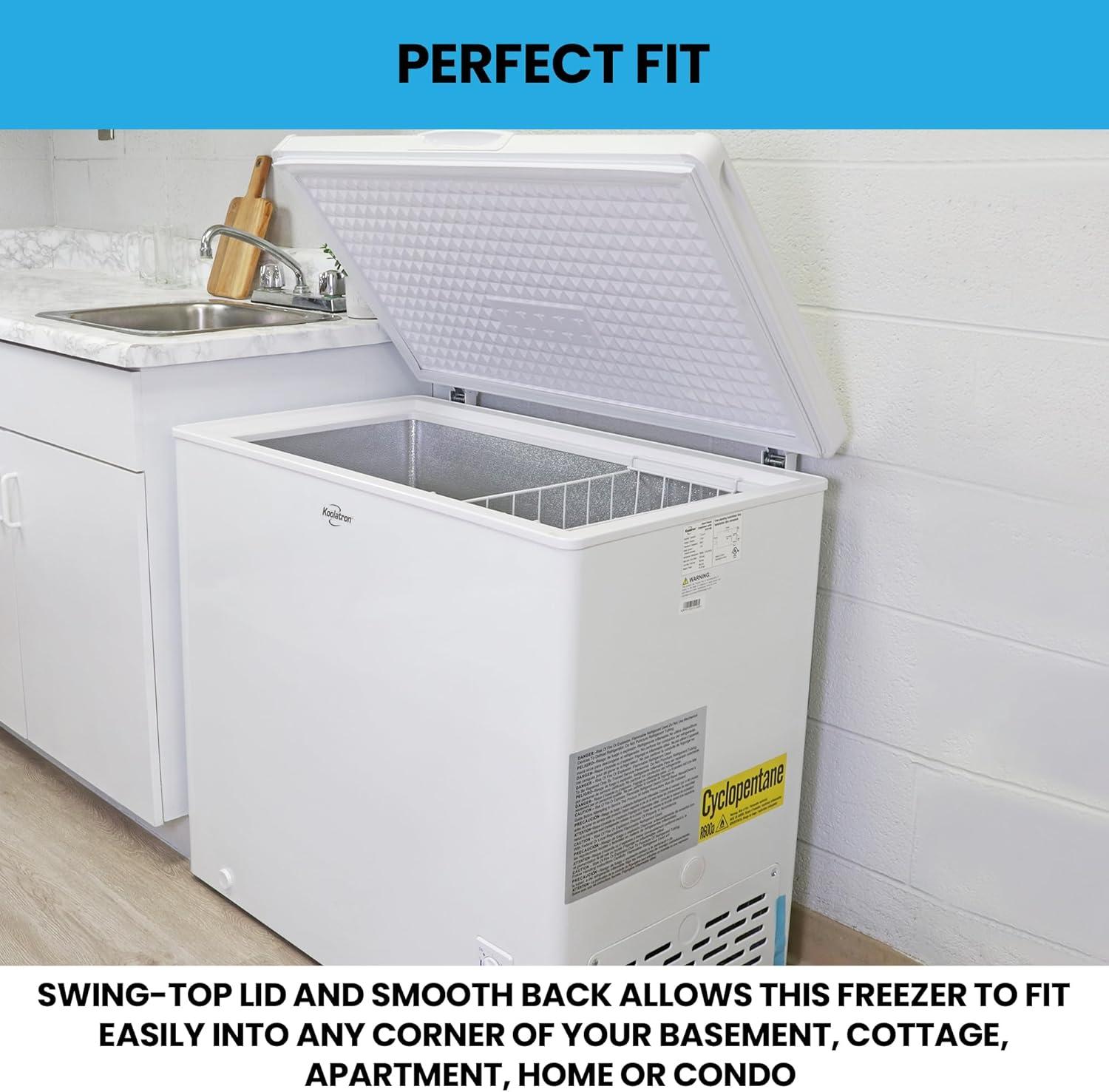 image:imageKoolatron Deep Freezer Chest Freezer 1 Wire Basket Garage Ready Meat Storage Front Drain Congelador For Home Apartment Basement Dorm Cottage Manual Defrost Stand Up 50 Cubic Feet White