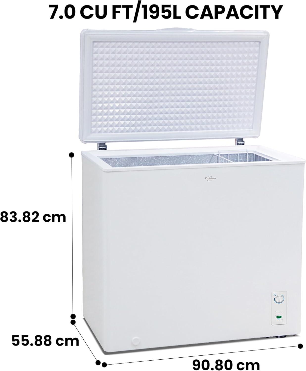 image:imageKoolatron Deep Freezer Chest Freezer 1 Wire Basket Garage Ready Meat Storage Front Drain Congelador For Home Apartment Basement Dorm Cottage Manual Defrost Stand Up 70 Cubic Feet White