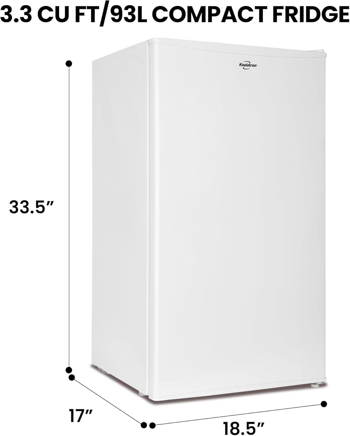 image:imageKoolatron Refrigerator 32 Cubic Feet Capacity White Mini Fridge With Freezer For Kitchen Bedroom office Dorms Cool Storage For Wine Beverages Compact Free Standing Neveras Pequepara