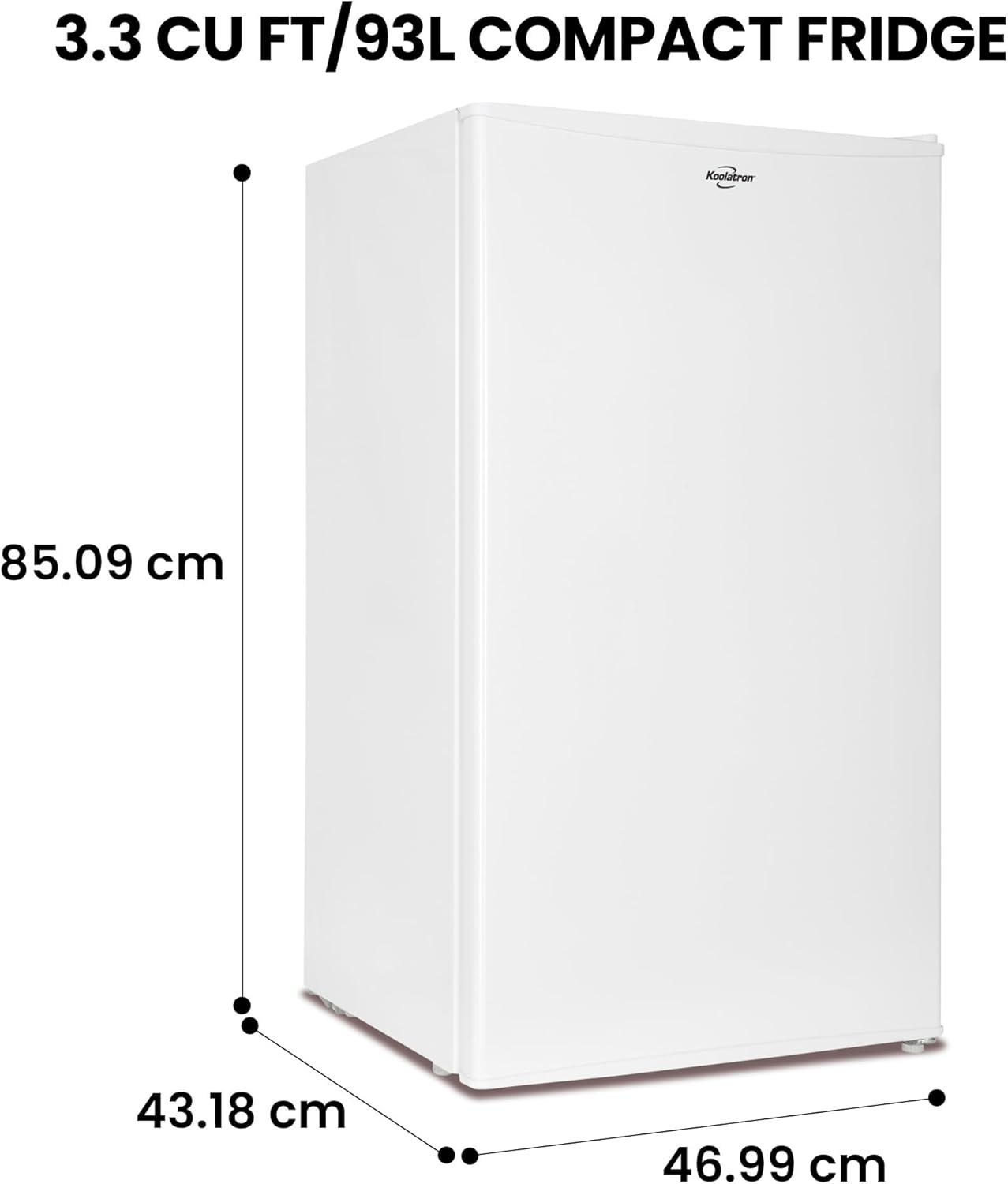 image:imageKoolatron Refrigerator 32 Cubic Feet Capacity White Mini Fridge With Freezer For Kitchen Bedroom office Dorms Cool Storage For Wine Beverages Compact Free Standing Neveras Pequepara