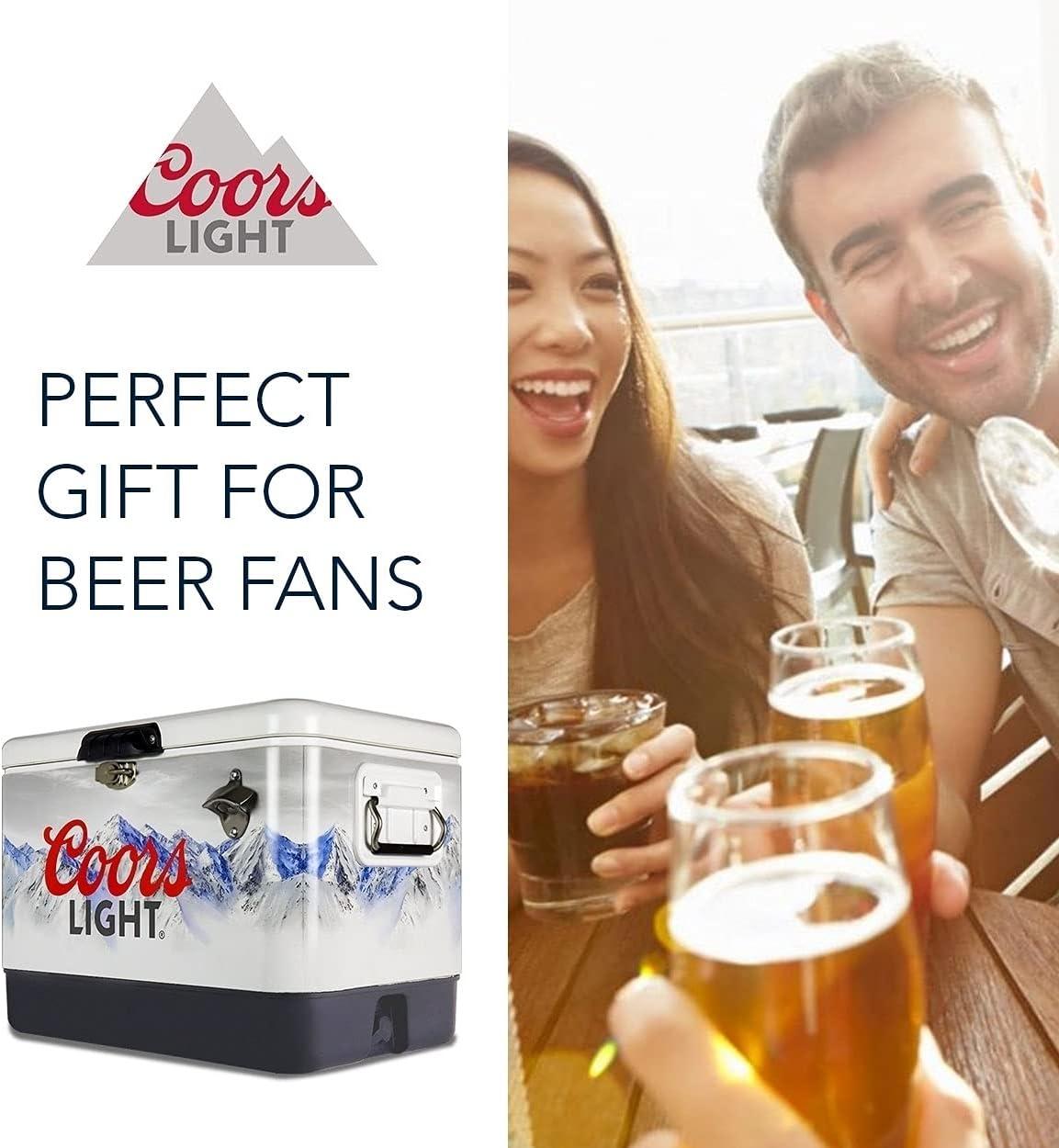 image:imageKoolatron Retro Exclusive Ice Chest Beverage Cooler with Bottle Opener 51 L 54 Quart for Camping Beach RV BBQs Tailgating FishingSilverCLIC54Az