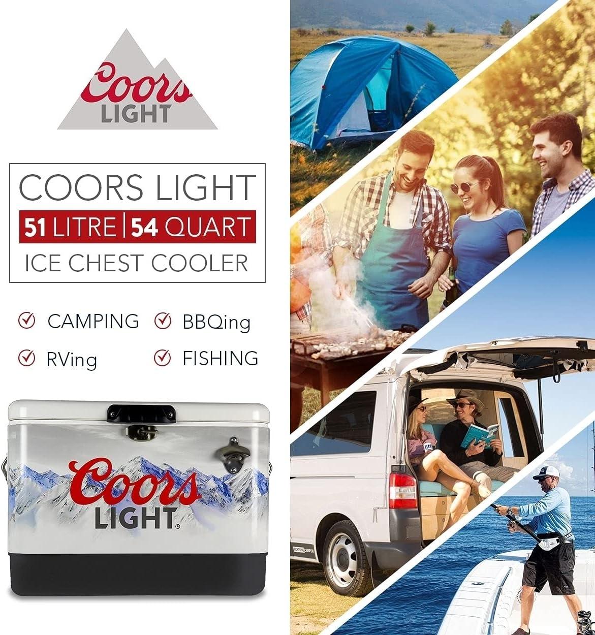 image:imageKoolatron Retro Exclusive Ice Chest Beverage Cooler with Bottle Opener 51 L 54 Quart for Camping Beach RV BBQs Tailgating FishingSilverCLIC54Az