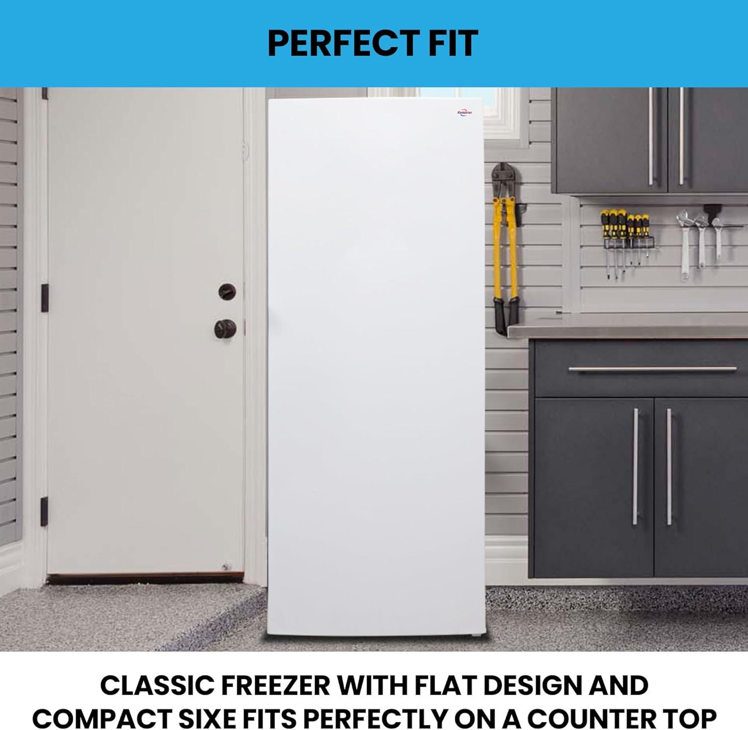 image:imageKoolatron Upright freezer 4 Fixed Grid Shelves Garage Ready Meat Storage Manual Defrost Space Saving Congelador For Home Apartment Basement Dorm Room 12 Cubic Feet Capacity White