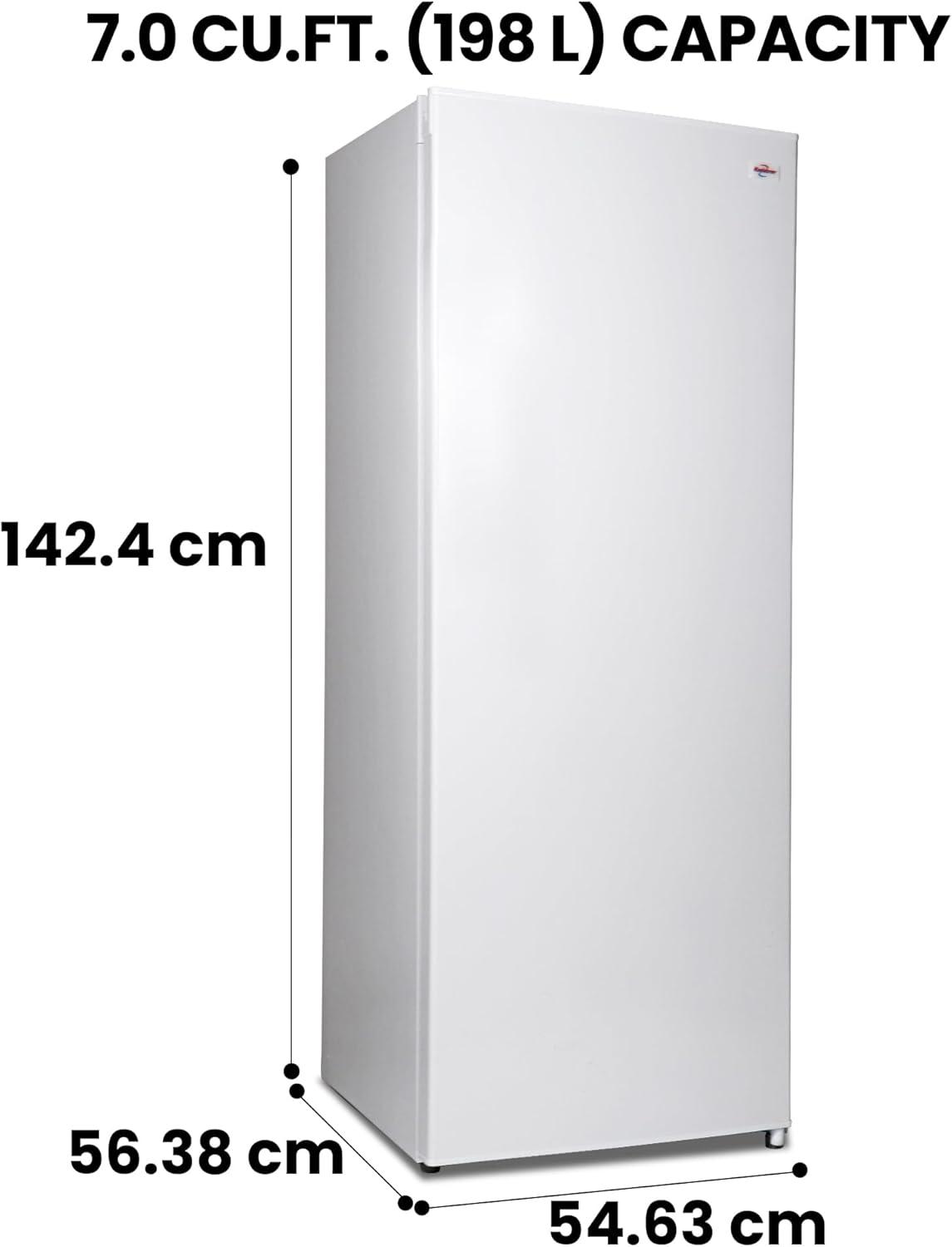 image:imageKoolatron Upright freezer 4 Fixed Grid Shelves Garage Ready Meat Storage Manual Defrost Space Saving Congelador For Home Apartment Basement Dorm Room 12 Cubic Feet Capacity White