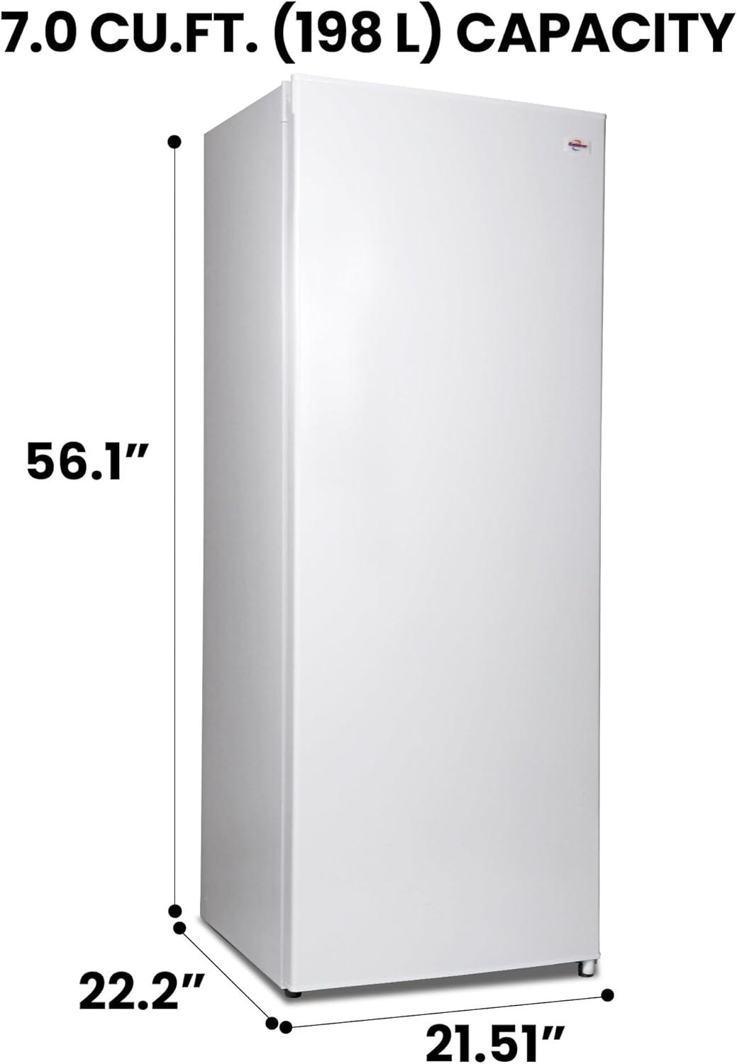 image:imageKoolatron Upright freezer 4 Fixed Grid Shelves Garage Ready Meat Storage Manual Defrost Space Saving Congelador For Home Apartment Basement Dorm Room 12 Cubic Feet Capacity White