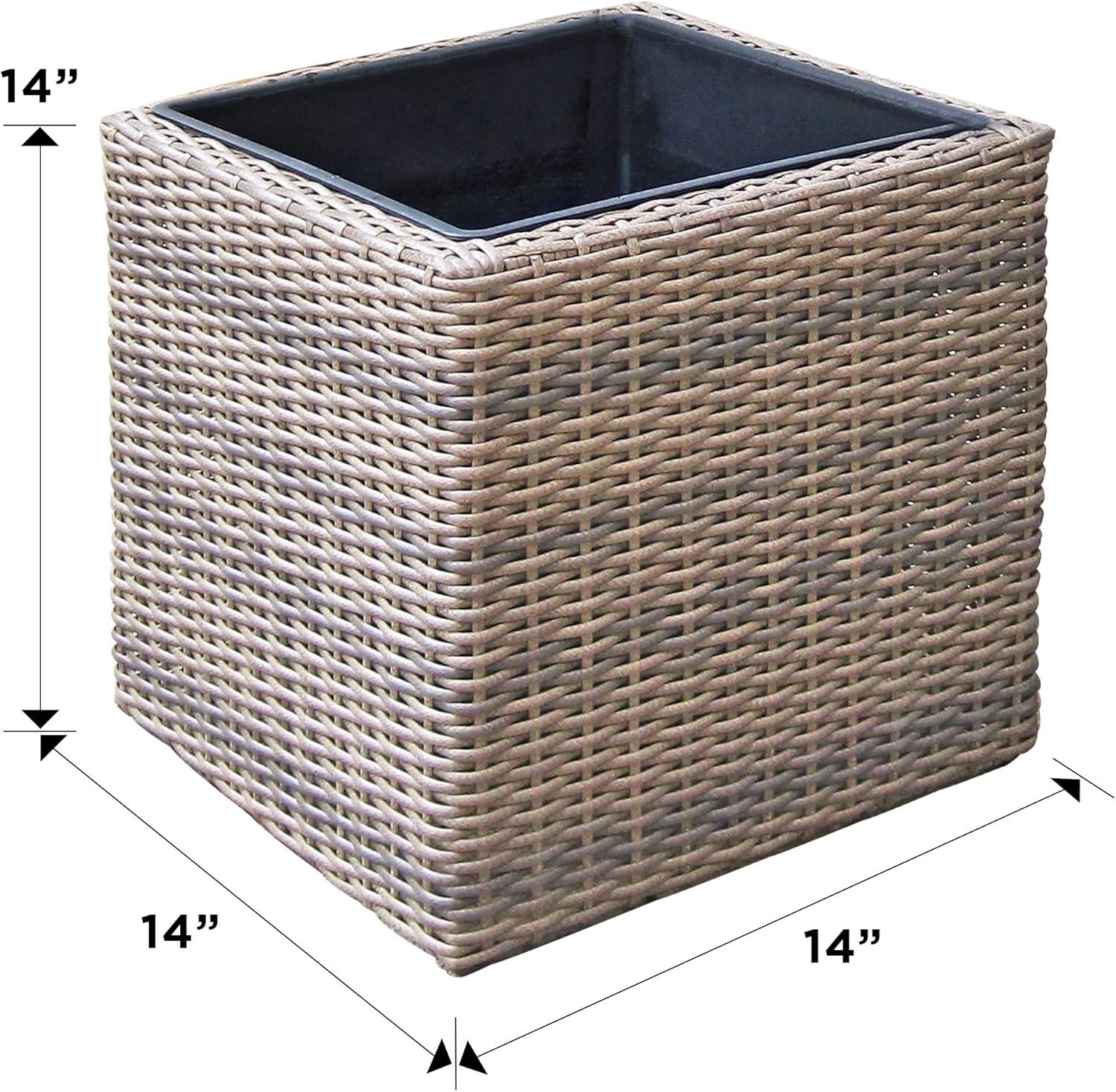 image:imageKoolscapes WickerLook Water Feature Mini Pond and Fountain Brown 200 GPH Pump Weather Resistant SelfContained Indoor or Outdoor Pond Kit for Deck Porch Balcony Garden Yard Pool Sunroom Patio