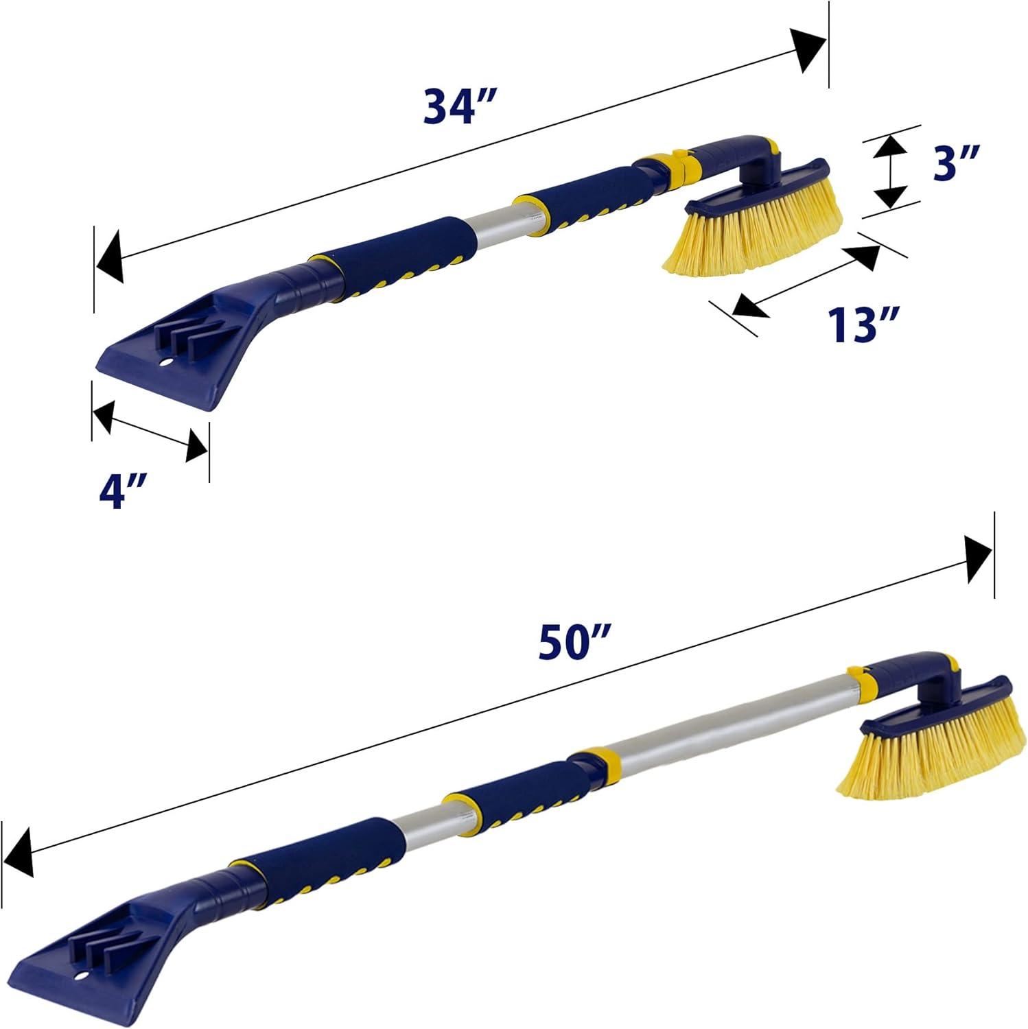 image:imageMichelin Snow Brush for Car Windshield Ice Scraper with 3450 Hybrid Extendable Handle Ergonomic MultiTool Detachable Swivel Head NonSlip Foam Grip Heavy Duty Snow Remover for SUV Truck