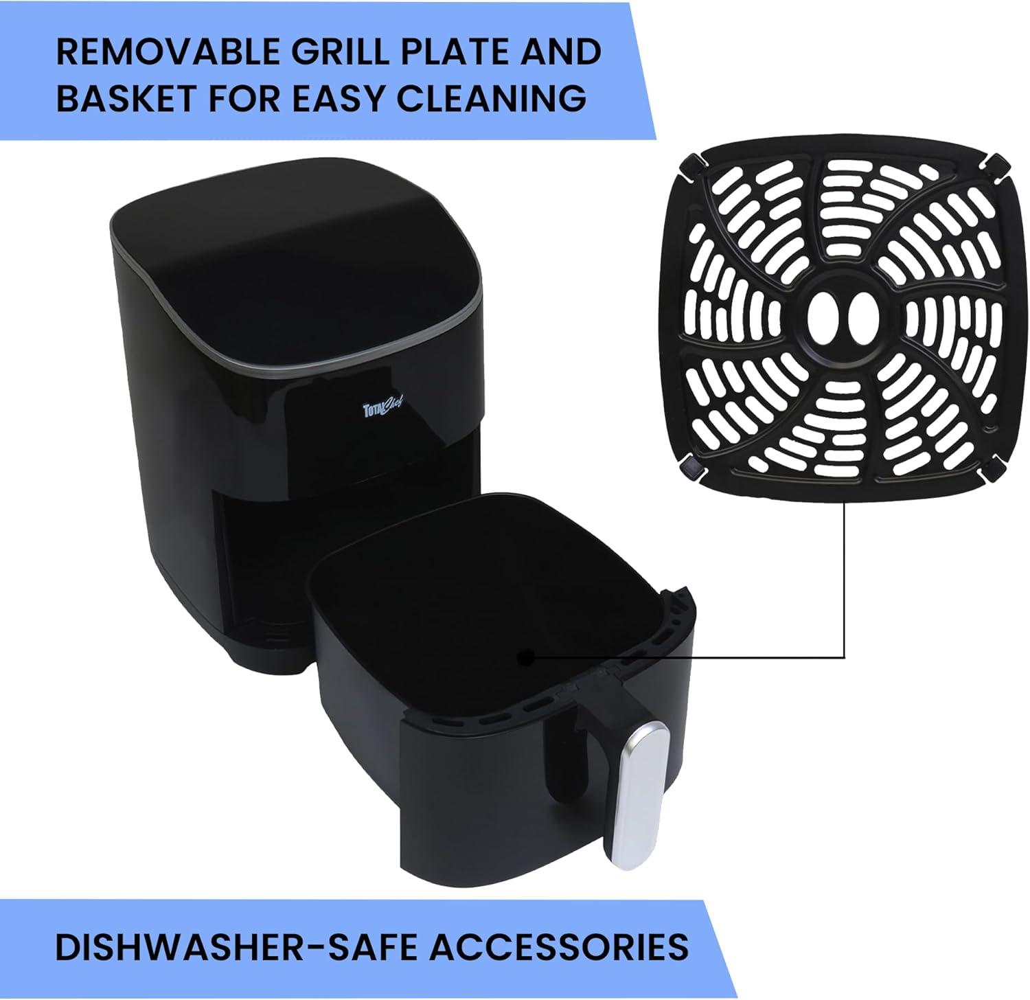 image:imageTotal Chef 38 quart Air Fryer Aerogrill NonStick Frying Basket French Fry Digital Touch Screen 7 Presets Friteuse lectrique Countertop Cooking Kitchen Appliance Black5 Quarts