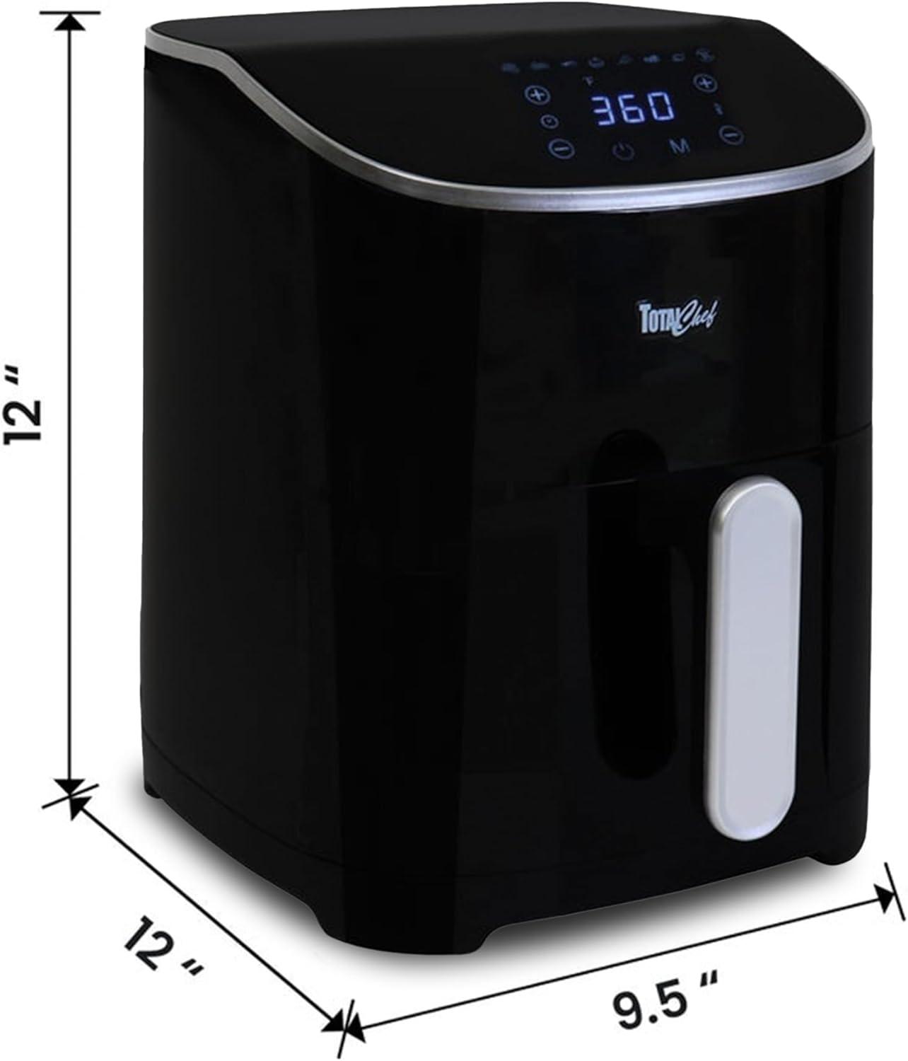 image:imageTotal Chef 38 quart Air Fryer Aerogrill NonStick Frying Basket French Fry Digital Touch Screen 7 Presets Friteuse lectrique Countertop Cooking Kitchen Appliance Black5 Quarts
