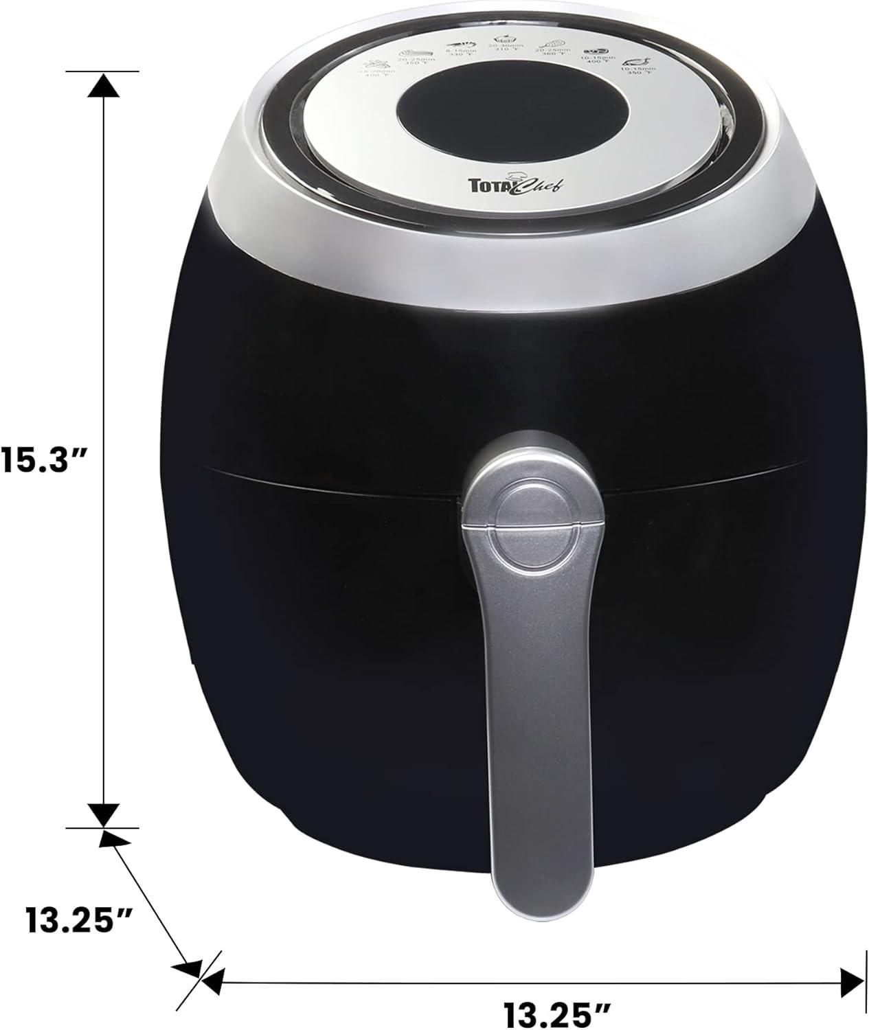 image:imageTotal Chef 38 quart Air Fryer Aerogrill NonStick Frying Basket French Fry Digital Touch Screen 7 Presets Friteuse lectrique Countertop Cooking Kitchen Appliance Black38 Quarts