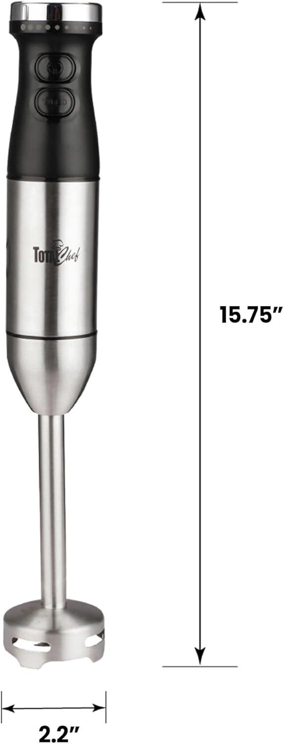 image:imageTotal Chef Immersion Blender Electric Handheld Stick Mixer with Stainless Steel Shaft Variable Speed for Smoothies Soups Milkshakes Baby Food Puree Batidora de Inmersin