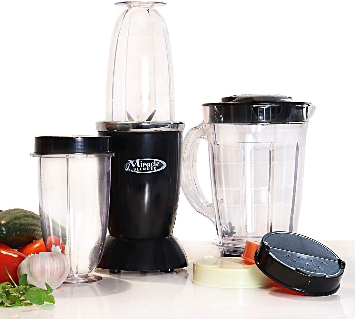 image:imageTotal Chef Miracle Blender Electric Mixer for Smoothies Ice Crush amp Pulse Function Heavy Duty Bullet Pitcher Kitchen Appliance DishwasherSafe Jar Black