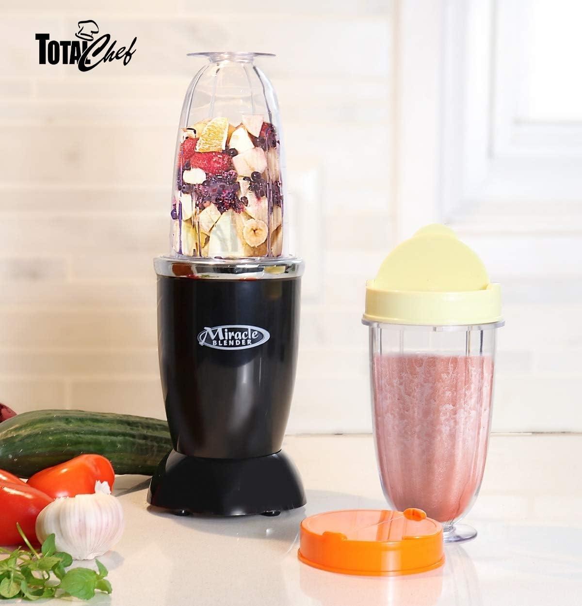 image:imageTotal Chef Miracle Blender Electric Mixer for Smoothies Ice Crush amp Pulse Function Heavy Duty Bullet Pitcher Kitchen Appliance DishwasherSafe Jar Black