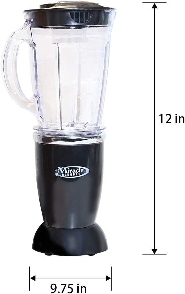 image:imageTotal Chef Miracle Blender Electric Mixer for Smoothies Ice Crush amp Pulse Function Heavy Duty Bullet Pitcher Kitchen Appliance DishwasherSafe Jar Black