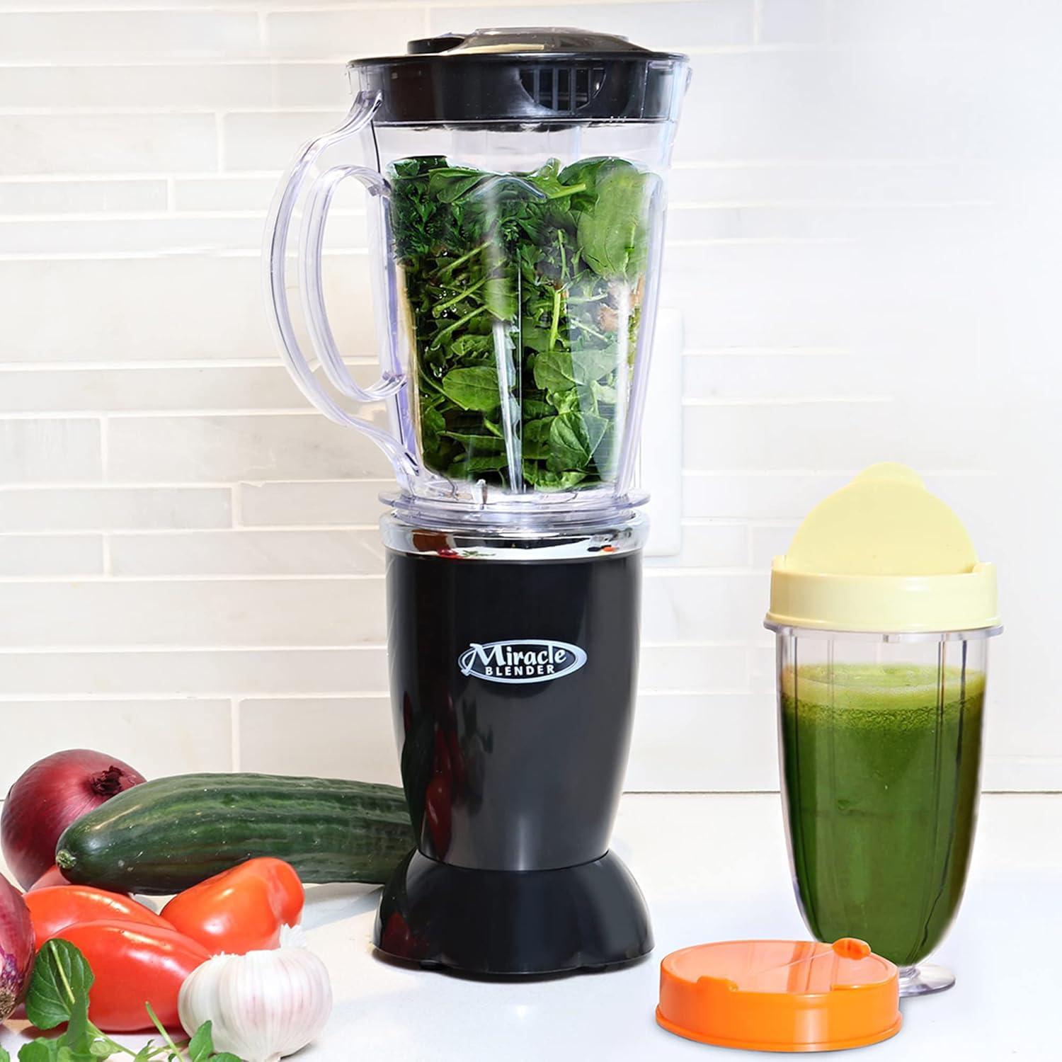 image:imageTotal Chef Miracle Blender Electric Mixer for Smoothies Ice Crush amp Pulse Function Heavy Duty Bullet Pitcher licuadora Kitchen Appliance DishwasherSafe Jar Black