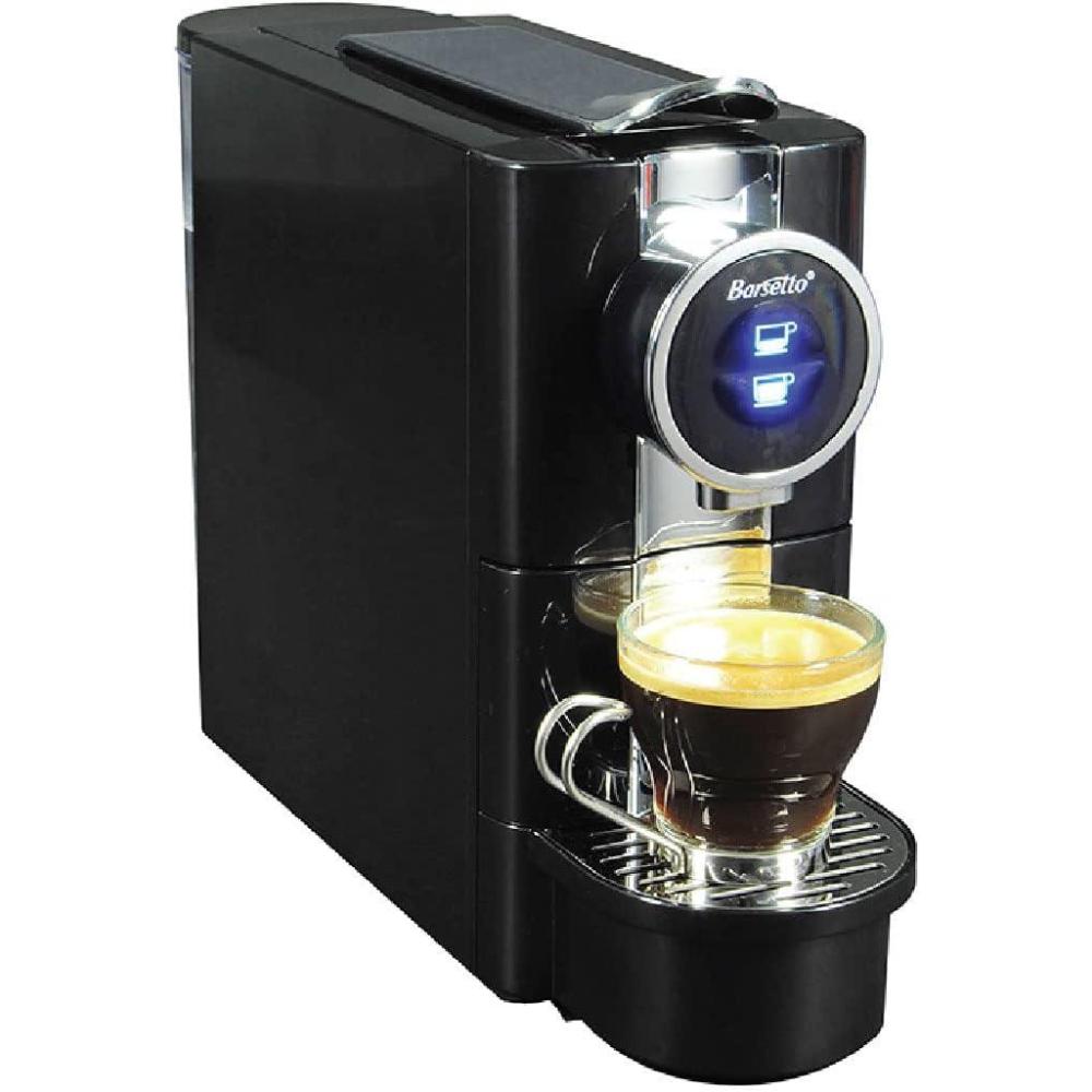 image:imageBarsetto OneTouch Espresso Maker with 19 Bar HighPressure Pump Fast PreHeating Short or Long Shots Compatible with Standard Espresso Coffee Pods Black and Silver Automatic Coffee Machine