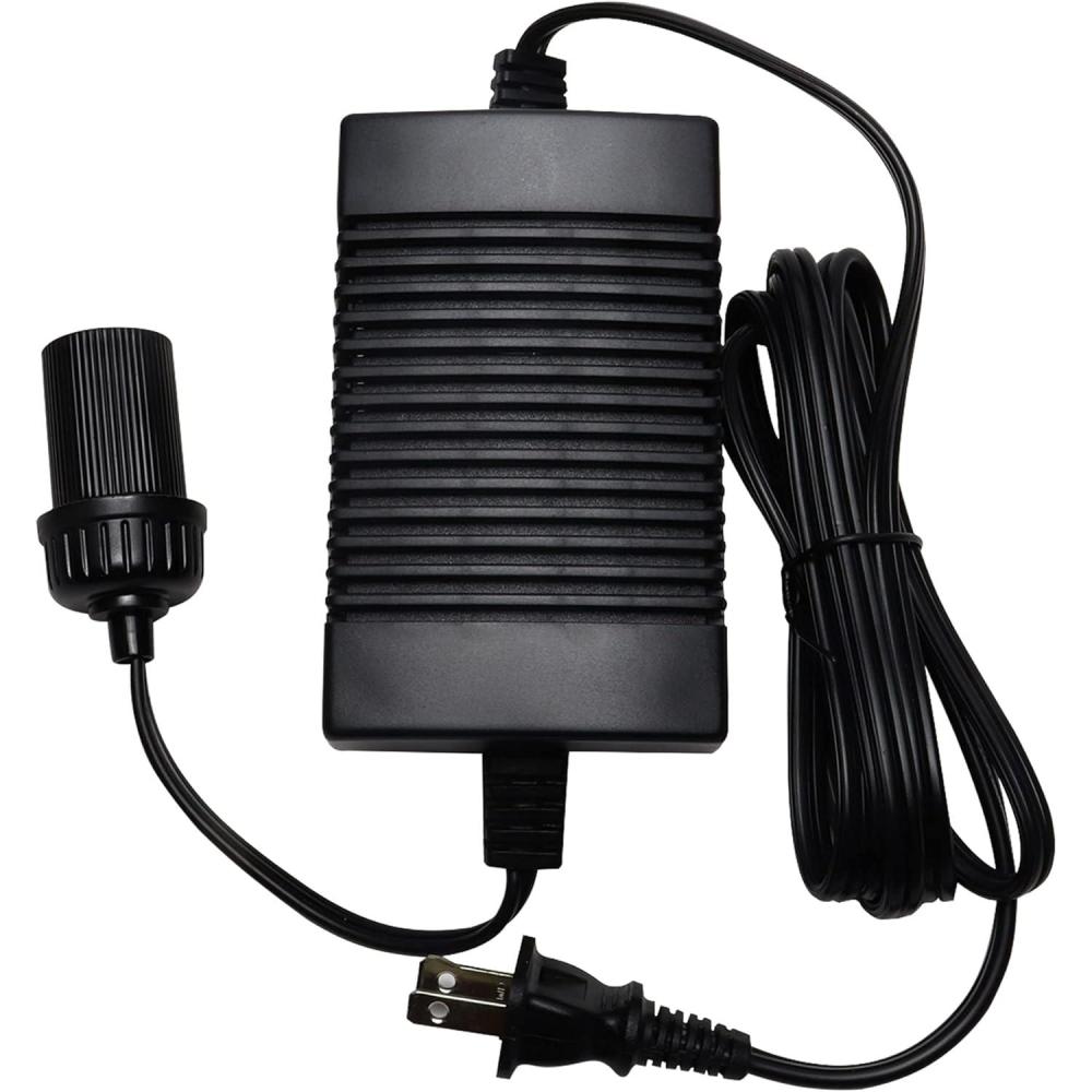 image:imageKoolatron 110 Volt AC to 12 Volt DC Power Adapter wCircuit Breaker 12V 5A DC Power Converter Black 6 Ft 18 m Cord for Portable Devices Compressor Car Fridge and MoreAdapter