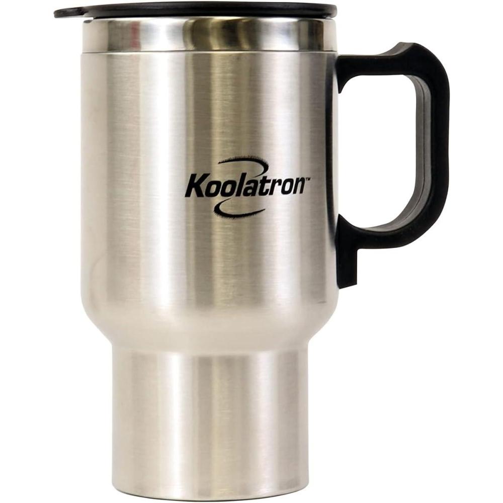image:imageKoolatron 12V Travel Mug USB Powered Insulated With Heater 500 mL 17 oz Leakproof Portable Tumbler for Hot And Cold Beverages In Car SUV Truck Office Home Dorm Stainless Steel