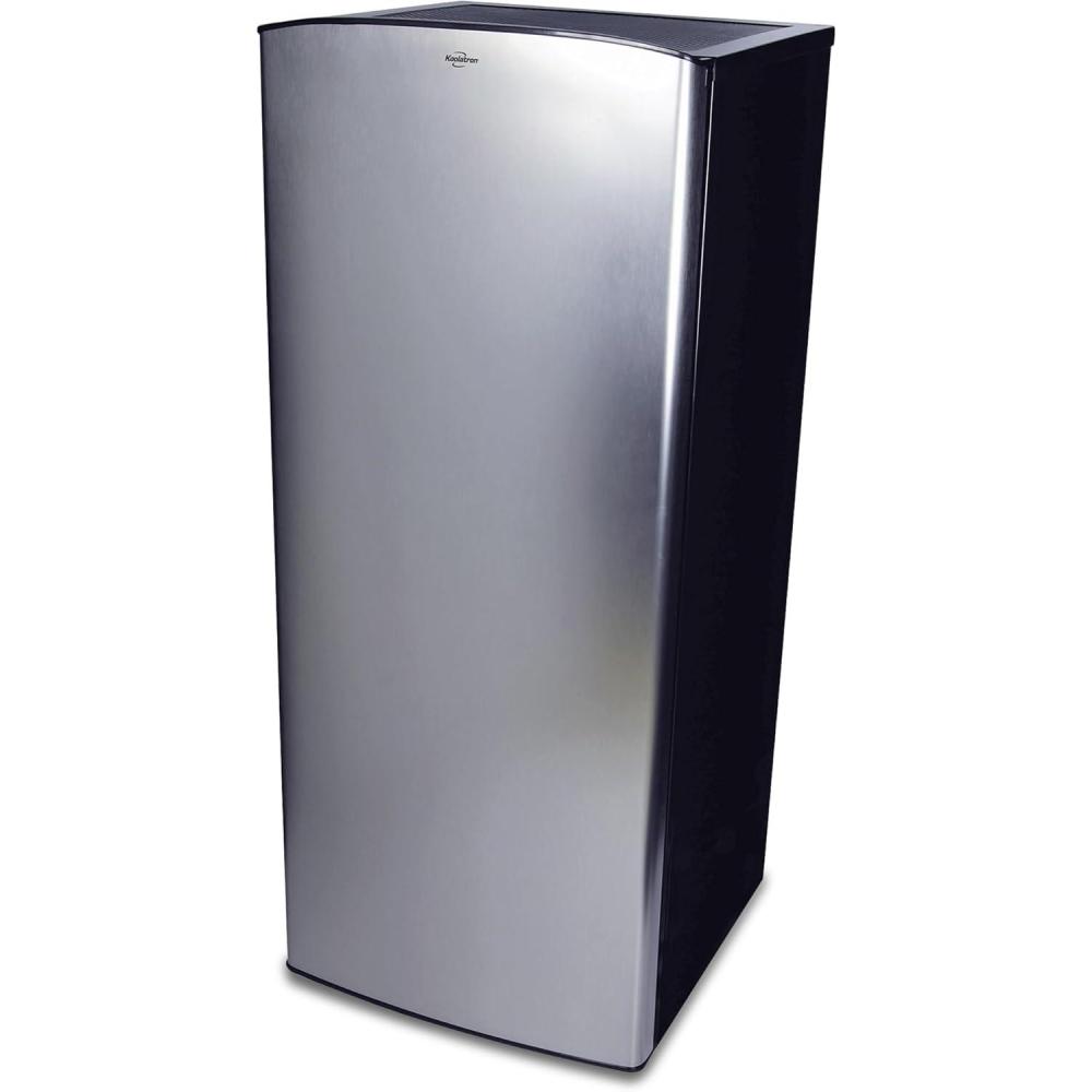 image:imageKoolatron Compact Fridge with Freezer Stainless Steel 62 Cubic Feet 176 L Capacity for Snacks Frozen Meals Beverages Juice Beer Den Dorm Office Games Room or RV Grey