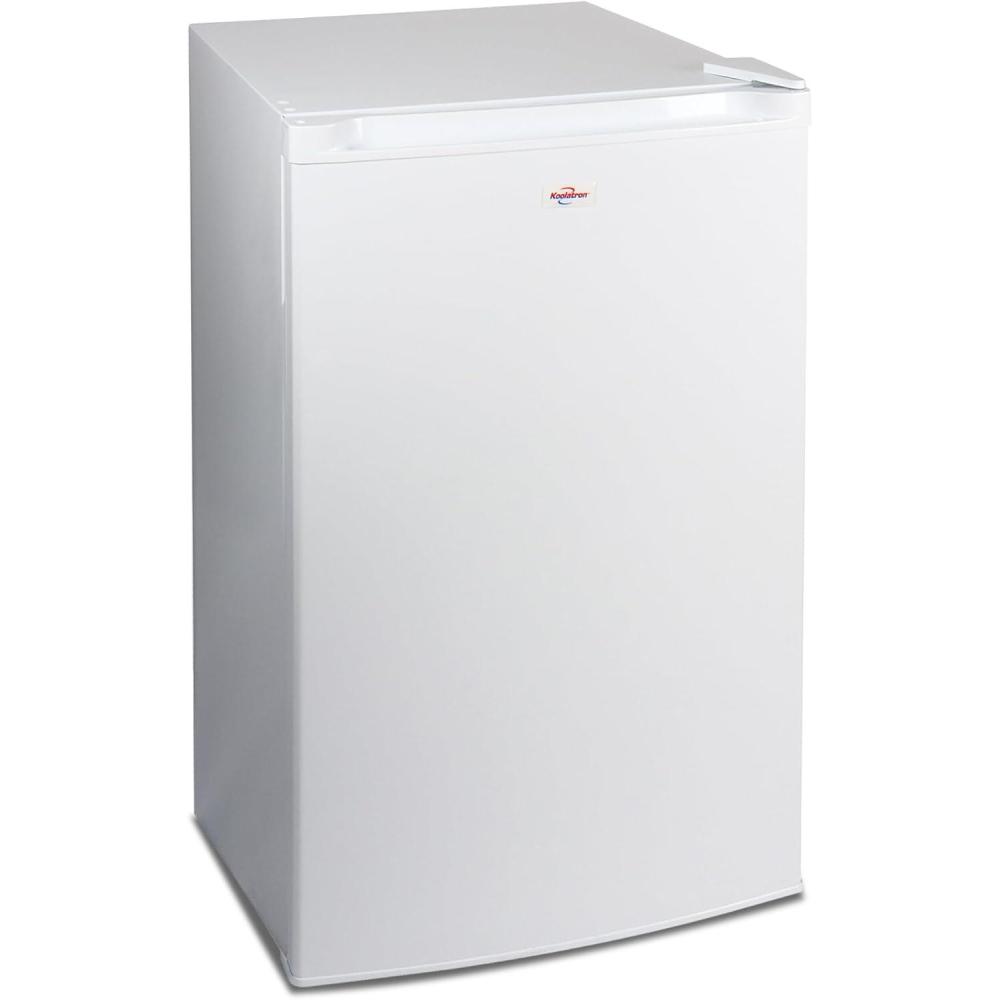 image:imageKoolatron Compact Upright Freezer 31 cu ft 88L White Manual Defrost Design SpaceSaving Flat Back Reversible Door 3 PullOut Basket Shelves for Apartment Condo Cottage