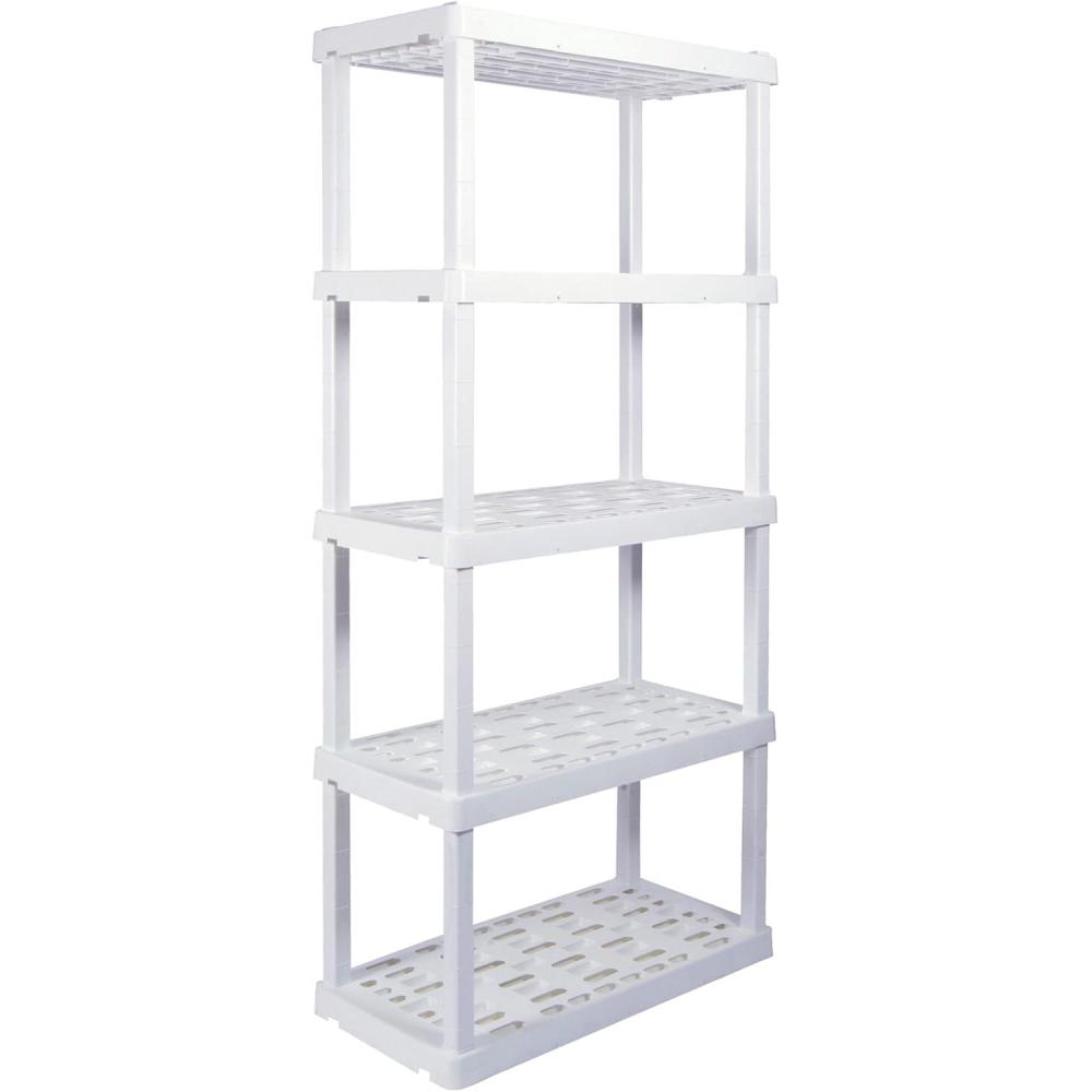 image:imageOskar 5Tier Storage Shelf Interlocking Heavy Duty Shelving Unit 750 lbs18 x 36 x 738 inches Multipurpose Organizer for Garage Basement Utility Shed Workshop Made in North America BlackWhite
