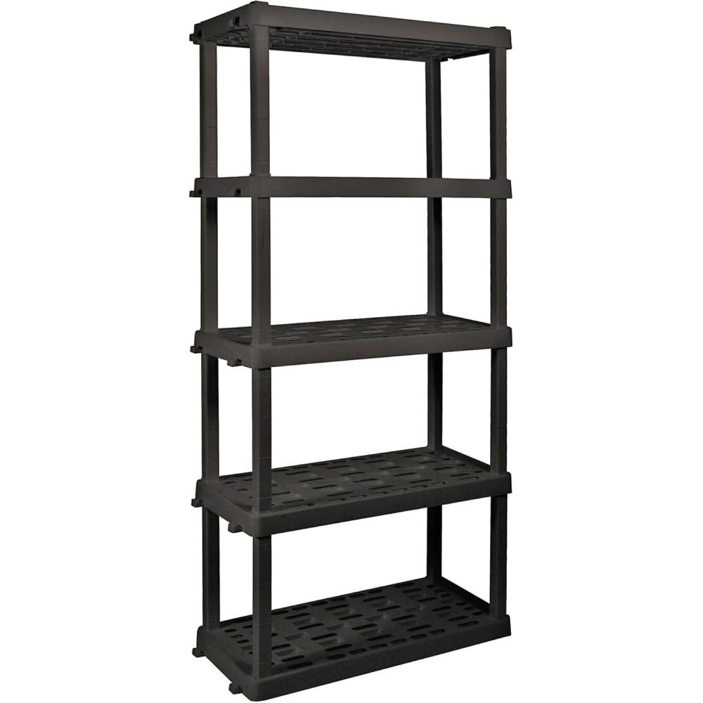 image:imageOskar 5Tier Storage Shelf Interlocking Heavy Duty Shelving Unit 750 lbs18 x 36 x 738 inches Multipurpose Organizer for Garage Basement Utility Shed Workshop Made in North America BlackBlack