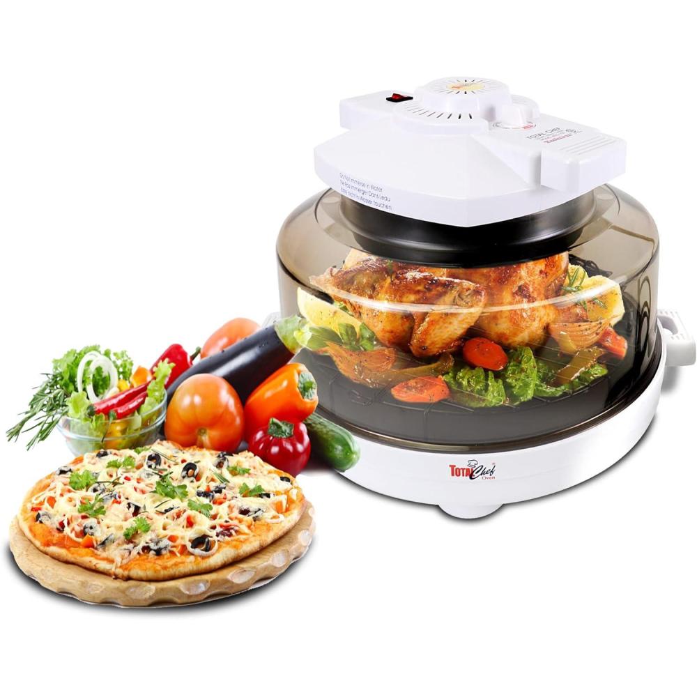 image:imageTotal Chef Countertop Infrared Oven with Convection Air Circulation Time and Temperature Control 1300W Roast Steam Bake Broil Air Fry and More For Cottage Dorm Room RV Apartment Home White