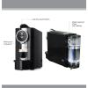 Barsetto One-Touch Espresso Maker with 19 Bar High-Pressure Pump, Fast Pre-Heating, Short or Long Shots, Compatible with Standard Espresso Coffee Pods, Black and Silver Automatic Coffee Machine