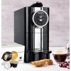 Barsetto One-Touch Espresso Maker with 19 Bar High-Pressure Pump, Fast Pre-Heating, Short or Long Shots, Compatible with Standard Espresso Coffee Pods, Black and Silver Automatic Coffee Machine