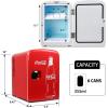 Coca Cola Mini Fridge for Bedroom Skincare Cosmatic Office 4L Small Refrigerator Classic Coke Bottle Portable Fridge Mini Fridge for Dorm Fridge Ideal for Snacks Drinks Red