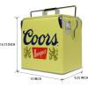 Coors Banquet Retro Ice Chest Cooler – Portable Ice Bucket with Bottle Opener, Vintage Style, Insulated for Camping, Beach, Picnic, RV, BBQs, Tailgating, Fishing, 18 Can, 14 qt (13L)