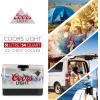 Coors Light Ice Chest Cooler – Portable Ice Bucket with Bottle Opener, Vintage Style, Insulated for Camping, Beach, Picnic, RV, BBQs, Tailgating, Fishing, Steel-Belted 85 Can Ice Box, 51L (54 qt)