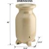 KoolScapes 75-Gallon Rain Barrel – Outdoor Water Storage & Rainwater Collection, Recycled Plastic, Brass Spigot, Stone-Look Design for Sustainable Garden & Lawn Watering – Beige