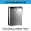 Koolatron 12V / 110V Refrigerator – Mini Fridge for Trucks Cool Storage for Kitchen Bedroom Office Travel Camping Dorms Compact Free Standing Neveras Pequeñpara Apartment 1.76 cu.ft – Black