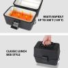Koolatron 12V Heating Lunch Box Stove, 1.6 Qt (1.5 L) Black 6 ft (1.8m) Power Cord Heats to 300F (149C) Built-In Cord Storage Classic Construction Worker Lunchbox for Car SUV Pickup Truck