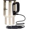 Koolatron 12V Travel Mug – USB Powered, Insulated With Heater, 500 mL (17 oz) – Leakproof Portable Tumbler for Hot And Cold Beverages In Car, SUV, Truck, Office, Home, Dorm, Stainless Steel