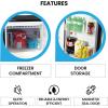 Koolatron Compact Fridge with Freezer, Stainless Steel, 6.2 Cubic Feet (176 L) Capacity, for Snacks, Frozen Meals, Beverages, Juice, Beer, Den, Dorm, Office, Games Room, or RV, Grey