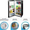 Koolatron Compact Fridge with Freezer, Stainless Steel, 6.2 Cubic Feet (176 L) Capacity, for Snacks, Frozen Meals, Beverages, Juice, Beer, Den, Dorm, Office, Games Room, or RV, Grey