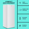 Koolatron Compact Upright Freezer, 5.3 cu ft (150L), White, Manual Defrost Design, Space-Saving Flat Back, Reversible Door, for Home, Apartment, Condo, Cottage(5.3 Cubic Feet)
