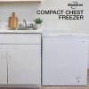 Koolatron Deep Freezer – 5.0 Cubic Feet Chest Freezer, 1 Wire Basket, Garage Ready, Meat Storage, Front Drain, Congelador For Home, Apartment, Basement, Dorm, Cottage, Manual Defrost, Stand Up, White