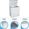 Koolatron Deep Freezer – Chest Freezer, 1 Wire Basket, Garage Ready, Meat Storage, Front Drain, Congelador For Home, Apartment, Basement, Dorm, Cottage, Manual Defrost, Stand Up, 5.0 Cubic Feet, White