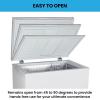 Koolatron Deep Freezer – Chest Freezer, 1 Wire Basket, Garage Ready, Meat Storage, Front Drain, Congelador For Home, Apartment, Basement, Dorm, Cottage, Manual Defrost, Stand Up, 5.0 Cubic Feet, White