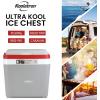 Koolatron Ice Chest Cooler – Portable Cooler with w/ Locking Carry Handle, Vintage Style, Insulated for Camping Snacks, Lunch, Day TripsBeach, Picnic, BBQs, Tailgating, Fishing, 32 Can Ice Box, 25L