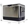Koolatron Ice Chest Cooler – Portable Ice Bucket with Bottle Opener, Vintage Style, Insulated for Camping, Beach, Picnic, RV, BBQs, Tailgating, Fishing, Stainless Steel 85 Can Ice Box, 51L (54 qt)