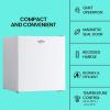 Koolatron Refrigerator – 1.7 Cubic Feet Capacity, White Mini Fridge With Freezer For Kitchen, Bedroom, office, Dorms, Cool Storage For Wine, Beverages, Compact Free Standing, Neveras Pequeñpara