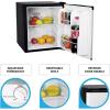 Koolatron Stainless Steel Compact Fridge with Freezer, 1.7 Cubic Feet (48 L) Capacity, Silver and Black, for Snacks, Frozen Meals, Beverages, Juice, Beer, Den, Dorm, Office, Games Room, or RV