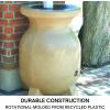 Koolscapes Stone-Look Rain Barrel, 55 gal (210L), Beige, Rustproof Debris Screen, Overflow Spout, Brass Spigot with Standard Hose Threading, for Eco-Friendly Gardening and Water Conservation