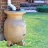 Koolscapes Stone-Look Rain Barrel, 55 gal (210L), Beige, Rustproof Debris Screen, Overflow Spout, Brass Spigot with Standard Hose Threading, for Eco-Friendly Gardening and Water Conservation
